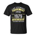 46 Años Cumpleaños Hombre Las Leyendas Nacen Enintage 1979 Camiseta unisex