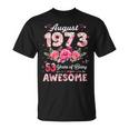 53歳 1973年8月 花柄 53歳 誕生日 男性 女性 Tシャツ