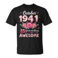 85歳 1941年10月 花柄 85歳 誕生日 男性 女性 Tシャツ