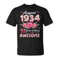 92歳 1934年8月 花柄 92歳 誕生日 男性 女性 Tシャツ