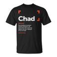 Chad Definición Nombre Personalizado Chad Camiseta unisex