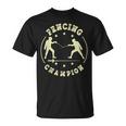 Esgrima Camisa Deable Espada Diseño Deportivo Para Esgrima Camiseta unisex