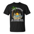 Esqueleto De Aniversario De Boda Pareja Casada Hace 21 Años Camiseta unisex