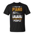 Hombre Pianista Y Teclista Amante De La Música Piano In Mangas Camiseta unisex