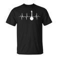 Latido Ukelele Músico Cardiograma Camiseta unisex