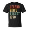 Leyenda Desde Agosto 76 Cumpleaños 1950 Hombres Es 76 Años Camiseta unisex