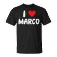 I Love Marco – Cœur – Nom T-Shirt