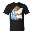 Marmota Durmiendo En Lindos Pijamas Dormir Camiseta unisex