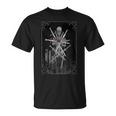Ocho De Espadas Esqueleto Arte Oscuro Camiseta unisex