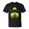 Pera Fresca Con Gafas Deol Fruta Divertida Camiseta unisex
