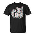 かわいいチンチラ花柄チンチラ 長袖tシャツ Tシャツ