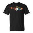 トラウト 魚 シルエット 花 ボタニカル フローラル Tシャツ