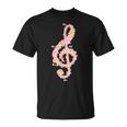 ト音記号 ト音記号 花 ミュージシャンギフト Tシャツ