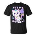 誕生日の女の子6歳、猫、ユニコーン、6歳の誕生日 Tシャツ