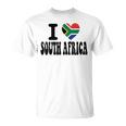 Drapeau Rétro En Forme De Cœur Avec Inscription I Loveouth Africa T-Shirt