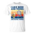 I Like Beer And Tennis Maybe 3 People ビンテージ Tシャツ