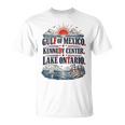Women's Gulf Of Mexico Kennedy Center Lake Ontario Vintage Retro T-Shirt