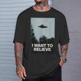 Alien Ufo Bekleidung I Want To Believe T-Shirt Geschenke für Ihn