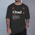 Chad Definición Nombre Personalizado Chad Camiseta unisex Regalos para él
