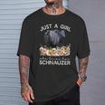 Chnauzer Regala A Una Chica Que Amauchnauzer In Mangas Camiseta unisex Regalos para él