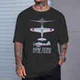 Diagrama Del Avión De Combate Japonés A6m Zero Ww2 In Mangas Camiseta unisex Regalos para él