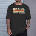 Langi Retro 70S 80Sunsettripe Camiseta unisex Regalos para él