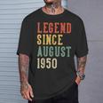 Leyenda Desde Agosto 76 Cumpleaños 1950 Hombres Es 76 Años Camiseta unisex Regalos para él