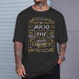 Leyendas Nacen Julio 1947 Cumpleaños Hombre Camiseta unisex Regalos para él