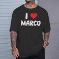 I Love Marco – Cœur – Nom T-Shirt Cadeaux pour lui
