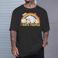 Niedliche Katze Regenbogen – I Hate People T-Shirt Geschenke für Ihn