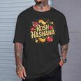 Rosh Hashaná Tradicional Judía Fiesta Divertido Rosh Hashaná Camiseta unisex Regalos para él