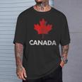 Vintage Retro Canadian Maple Leaf Camisa Canada Bandera Camiseta unisex Regalos para él