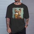 Yorkshire Terrier Cerveza Divertido Perro Bebiendo Meme Mamá Papá Camiseta unisex Regalos para él