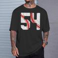 野球選手 ジャージ 番号54 54 Proud Baseball Mom Dad Tシャツ 彼への贈り物