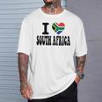 Drapeau Rétro En Forme De Cœur Avec Inscription I Loveouth Africa T-Shirt Cadeaux pour lui