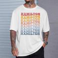 Hamilton City Groovy Retro Camiseta unisex Regalos para él