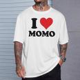 I Heart Momo ファーストネーム I Love パーソナライズ Tシャツ 彼への贈り物