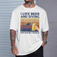 I Like Beer And Diving And Maybe 3 People 面白いギフト Tシャツ 彼への贈り物