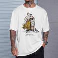 Señorasintage Y Urraca Arte Antiguo Bosquejo Camiseta unisex Regalos para él