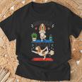 Bracco Italiano Haciendo Yoga Inhalar Exale Digor Divertido In Mangas Camiseta unisex Regalos para ancianos