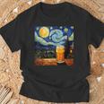 Cerveza De Noche Estrelladaurrealista Camiseta unisex Regalos para ancianos