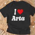 Diseño De Corazón I Love Arta Camiseta unisex Regalos para ancianos