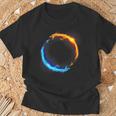 Dragones En Duelo De Fuego Y Hielo In Mangas Camiseta unisex Regalos para ancianos