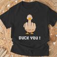 Duck You Duck Lover ひっくり返す鳥 クワック ダッキー 皮肉 Tシャツ 高齢者への贈り物