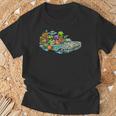 Extraterrestres De Gira Por Estados Unidos Divertido Ovni Cuello Camiseta unisex Regalos para ancianos