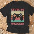 Hombre Nivel 60 Desbloqueado –Intage 60 Cumpleaños Gaming Gamer Retro Camiseta unisex Regalos para ancianos
