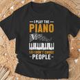 Hombre Pianista Y Teclista Amante De La Música Piano In Mangas Camiseta unisex Regalos para ancianos