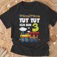 Kinder Ich Bin 3 Zug Tut Tut 3 Geburtstag Eisenbahner T-Shirt Geschenke für alte Männer