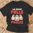 La Dame Folle Des Poules Amoureux Éleveur Ferme T-Shirt Cadeaux pour les vieillards