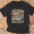 Lago Ontario Forever Canadá Usa Amistadintage Patriótico Camiseta unisex Regalos para ancianos